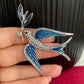 Peace Dove with olive tree branch silver pin brooch