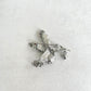 Green emerald Hummingbird silver pin brooch
