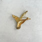 Enamel flying duck gold pin brooch