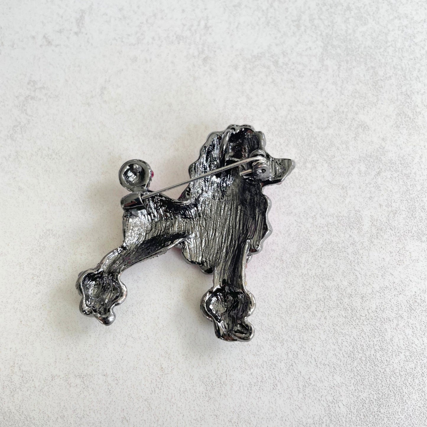 Charming pink poodle dog pin brooch