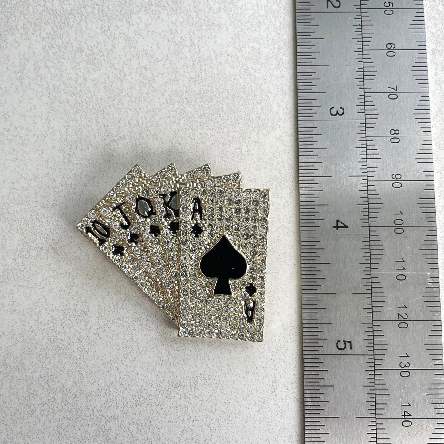 Retro gold Playing cards Poker pin brooch