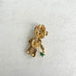 Charming Christmas bear gold pin brooch