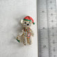 Charming Christmas bear gold pin brooch