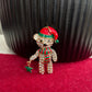 Charming Christmas bear gold pin brooch