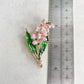 Delicate Lily of the valley flower gold pin brooch