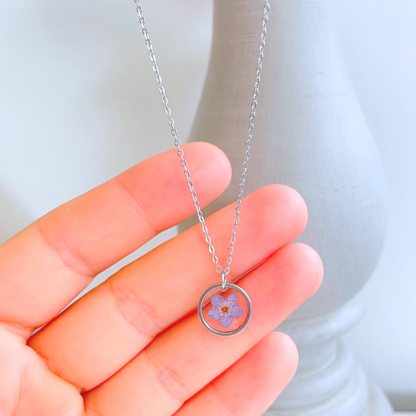 Forget Me Not Round Necklace