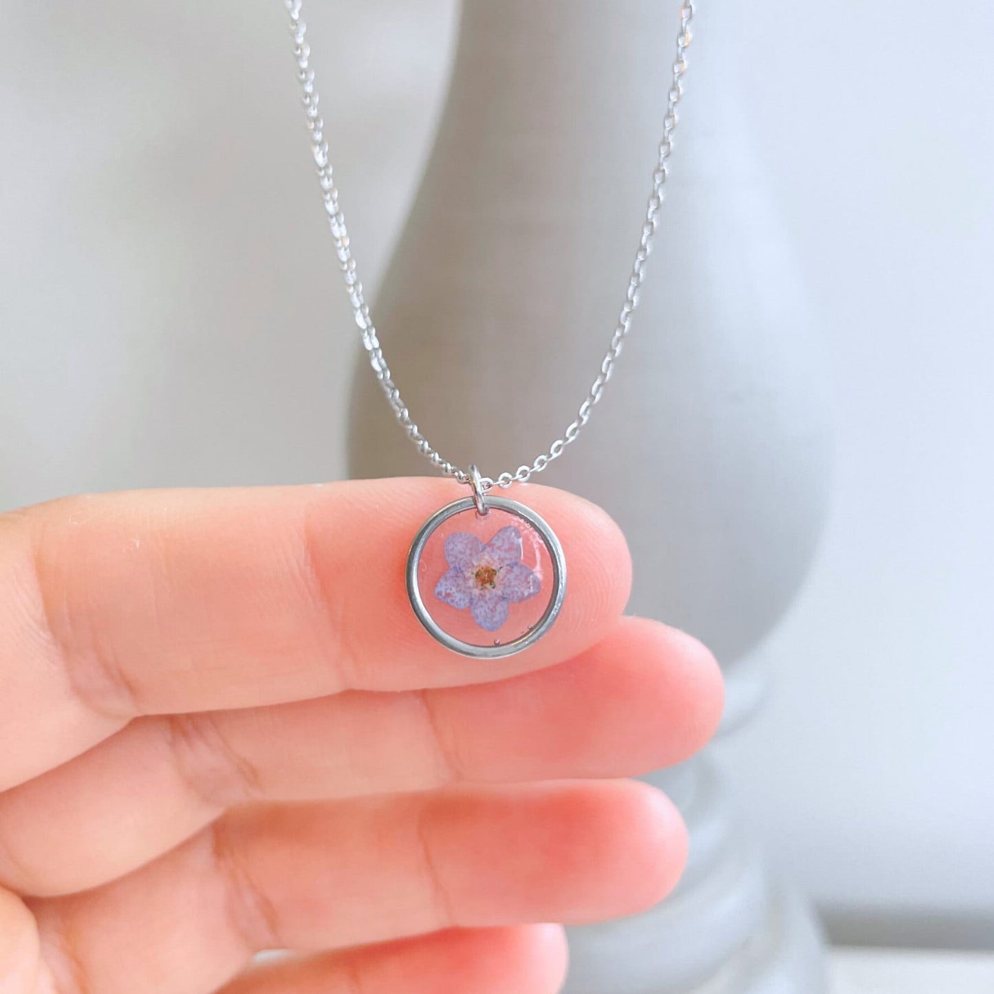 Forget Me Not Round Necklace