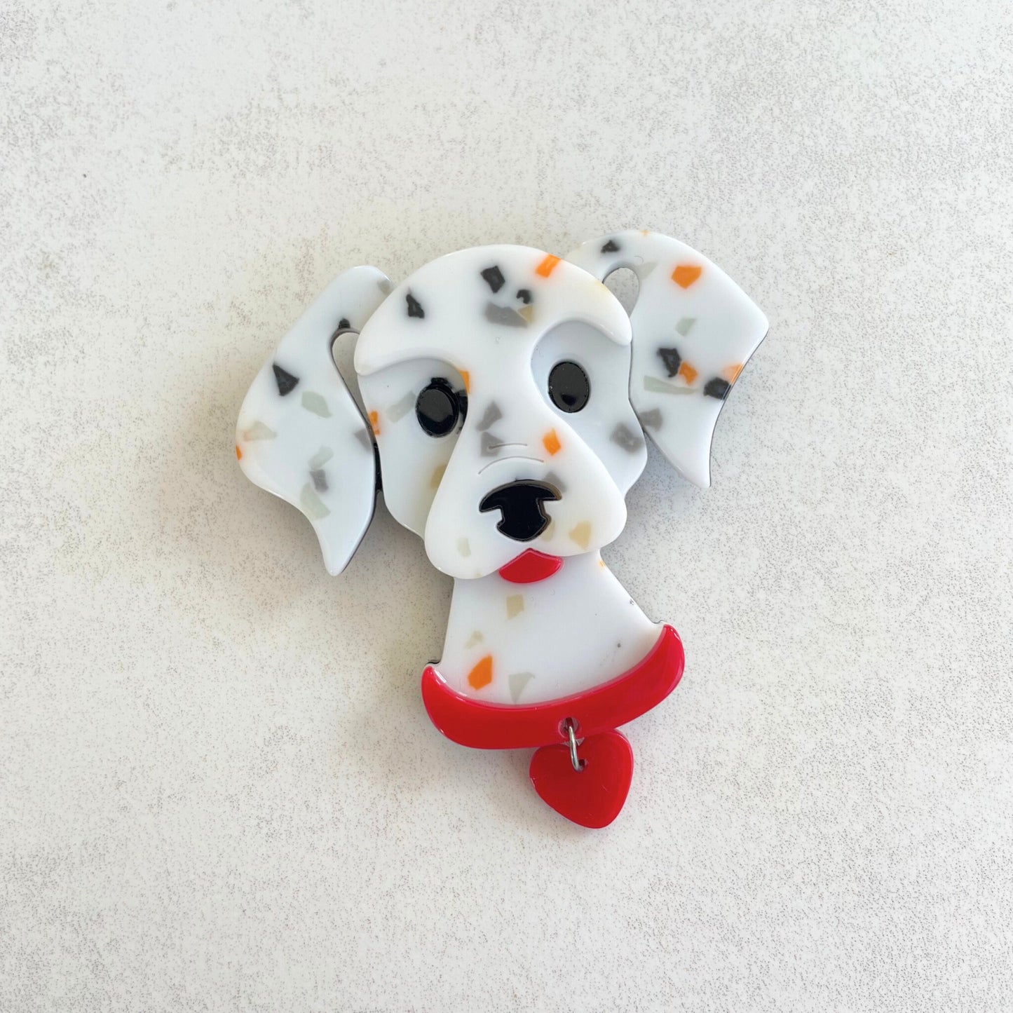 Charming Dalmatian dog acrylic pin brooch