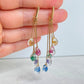 Rainbow Raindrop Long Dangling Earrings