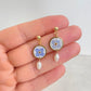 Forget Me Not Flower Pearl Drop Earrings