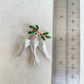Peace Dove with holly flower pin brooch