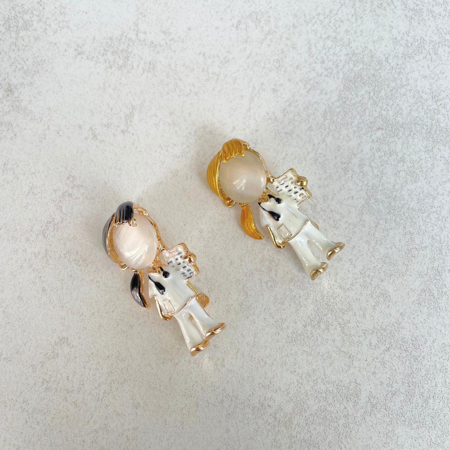 Cute lady nurse gold pin brooch