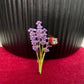 Delicate purple lavender flower ladybug gold pin brooch