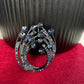 Vintage style blue sapphire silver pin brooch