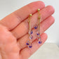 Purple Raindrop Dangling Earrings
