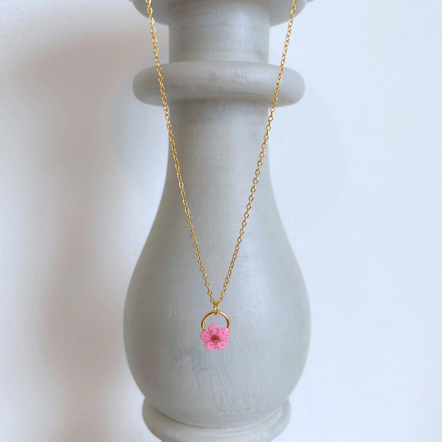 Pink Blossom Charm Necklace