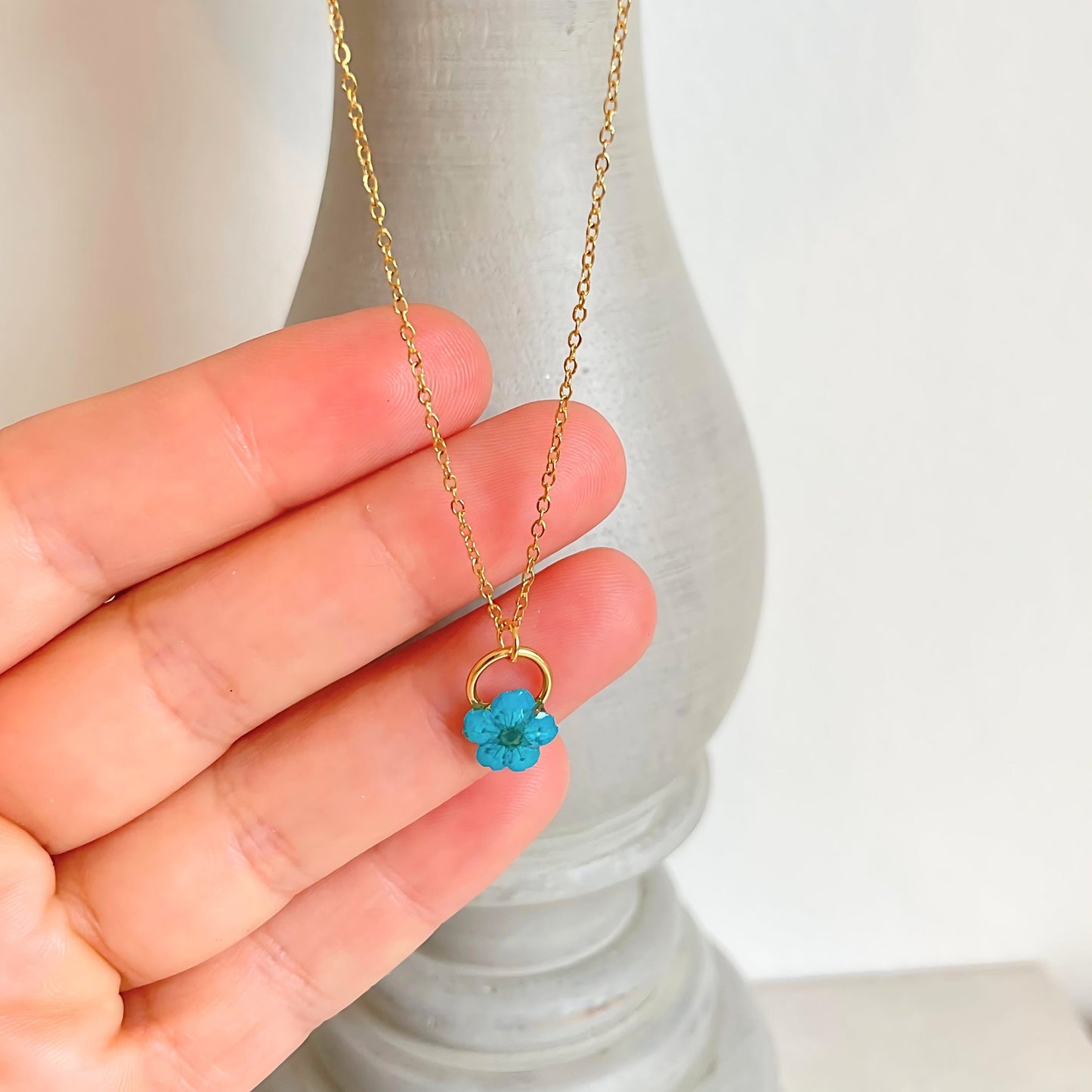 Blue Blossom Charm Necklace