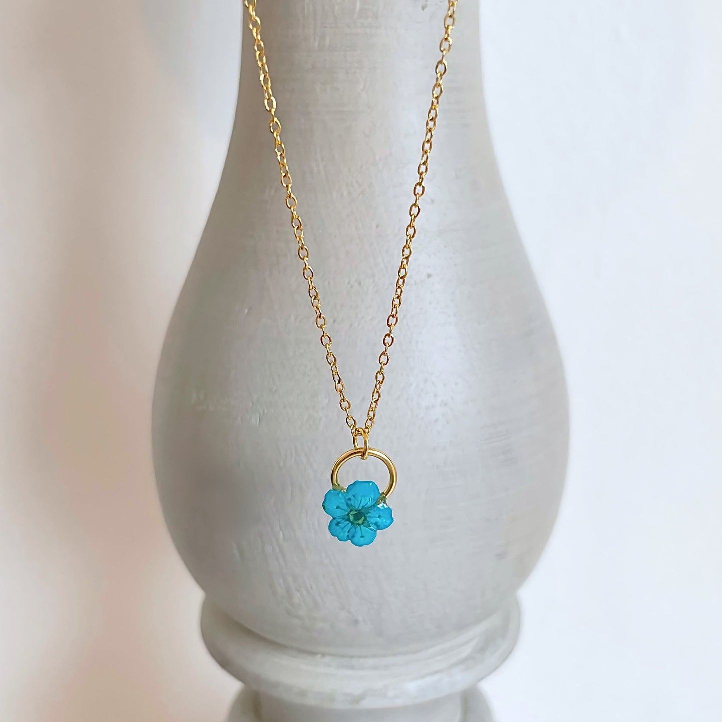 Blue Blossom Charm Necklace