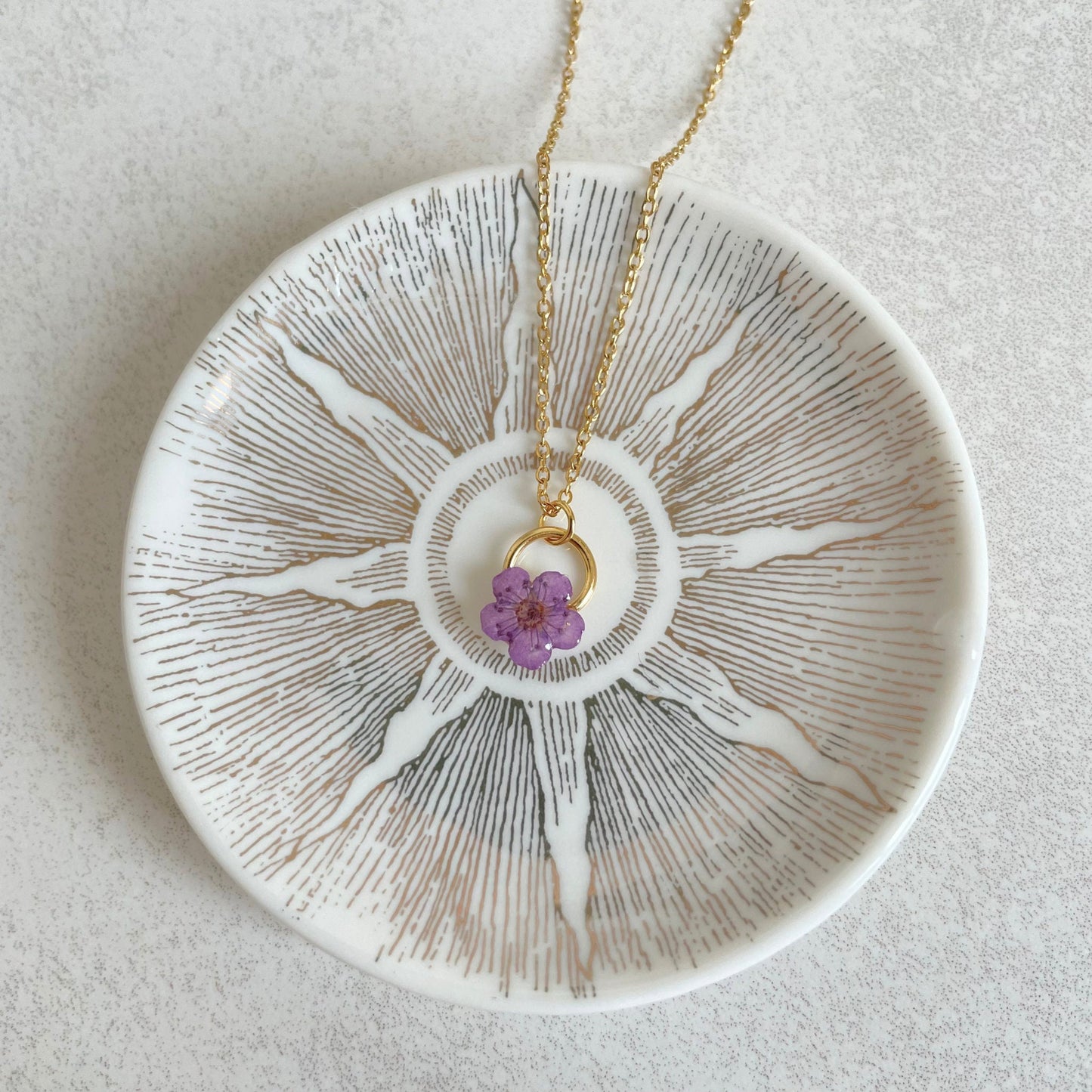 Purple Blossom Charm Necklace