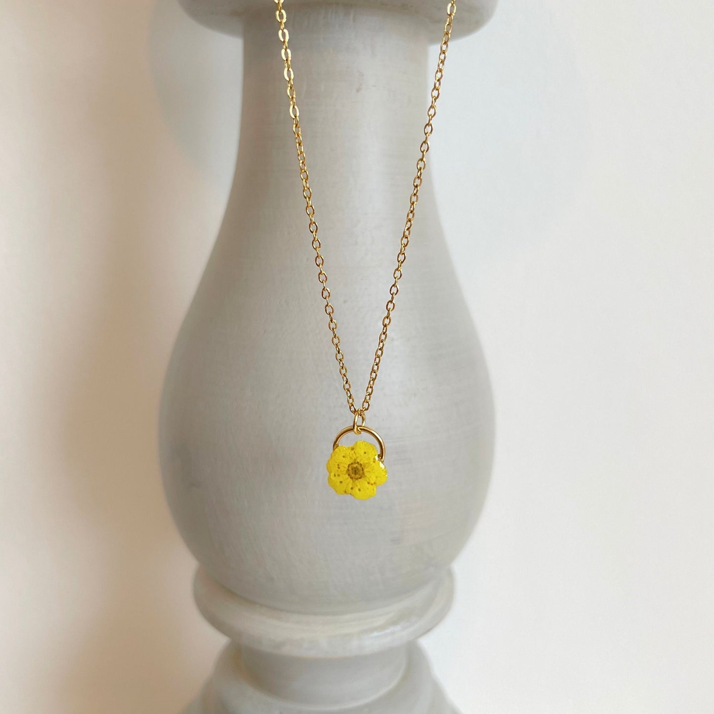 Yellow Blossom Charm Necklace