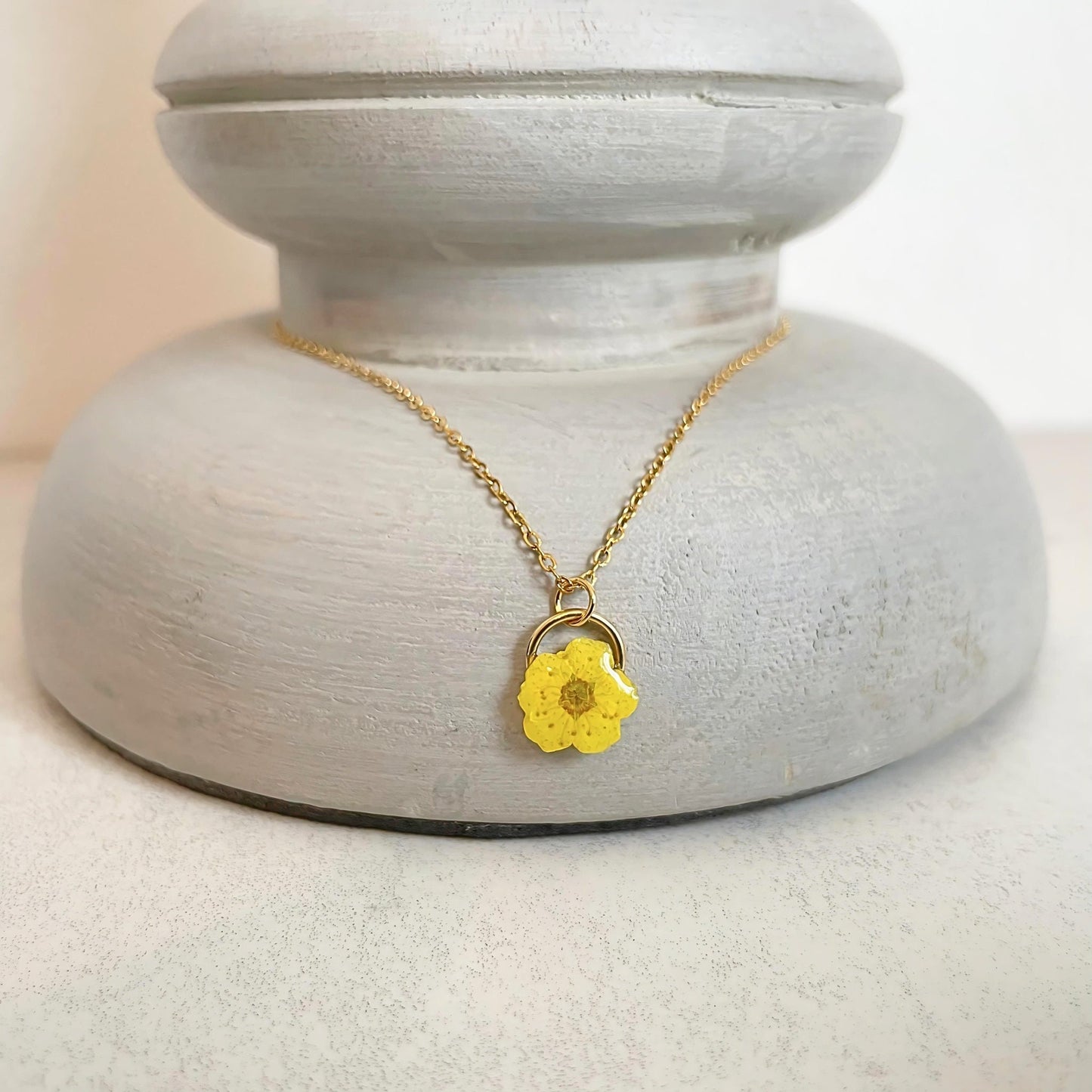 Yellow Blossom Charm Necklace