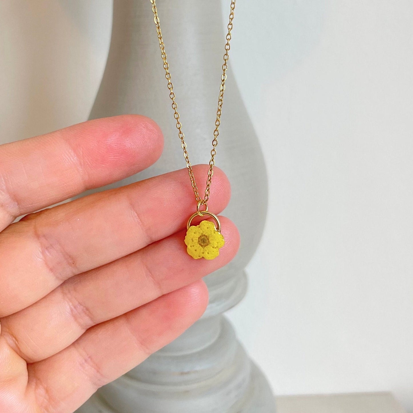 Yellow Blossom Charm Necklace