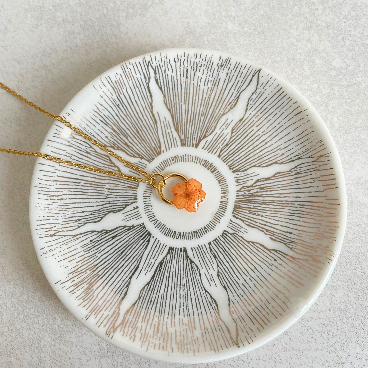 Orange Blossom Charm Necklace