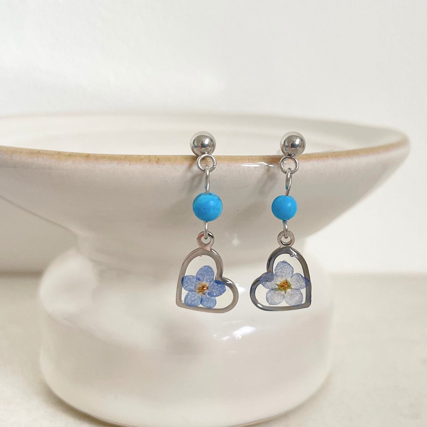 Forget Me Not Flower Turquoise Earrings