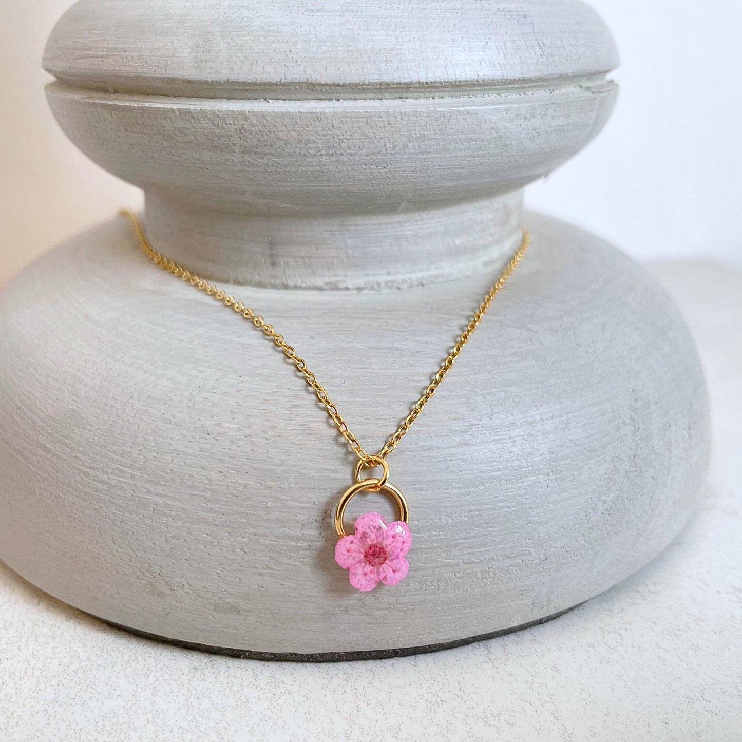 Pink Blossom Charm Necklace