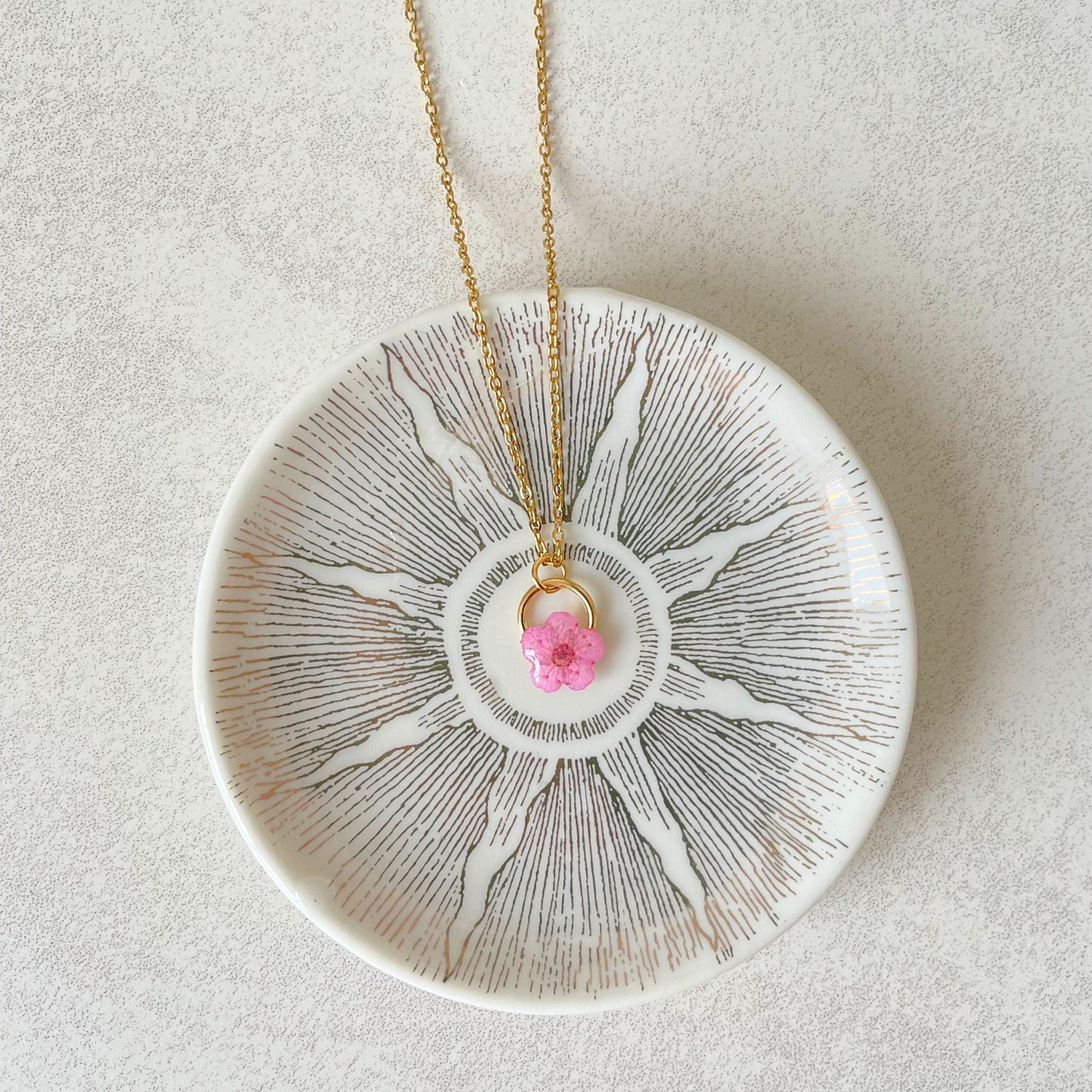 Pink Blossom Charm Necklace