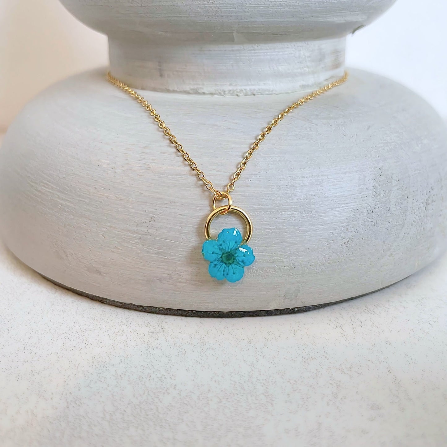 Blue Blossom Charm Necklace