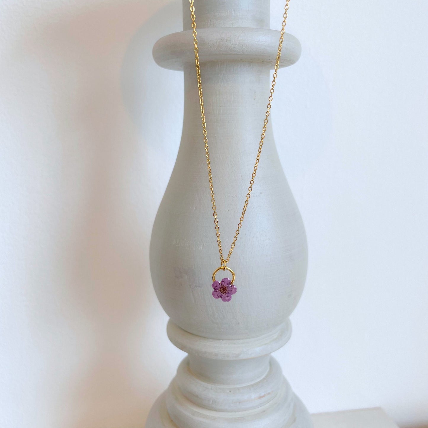 Purple Blossom Charm Necklace