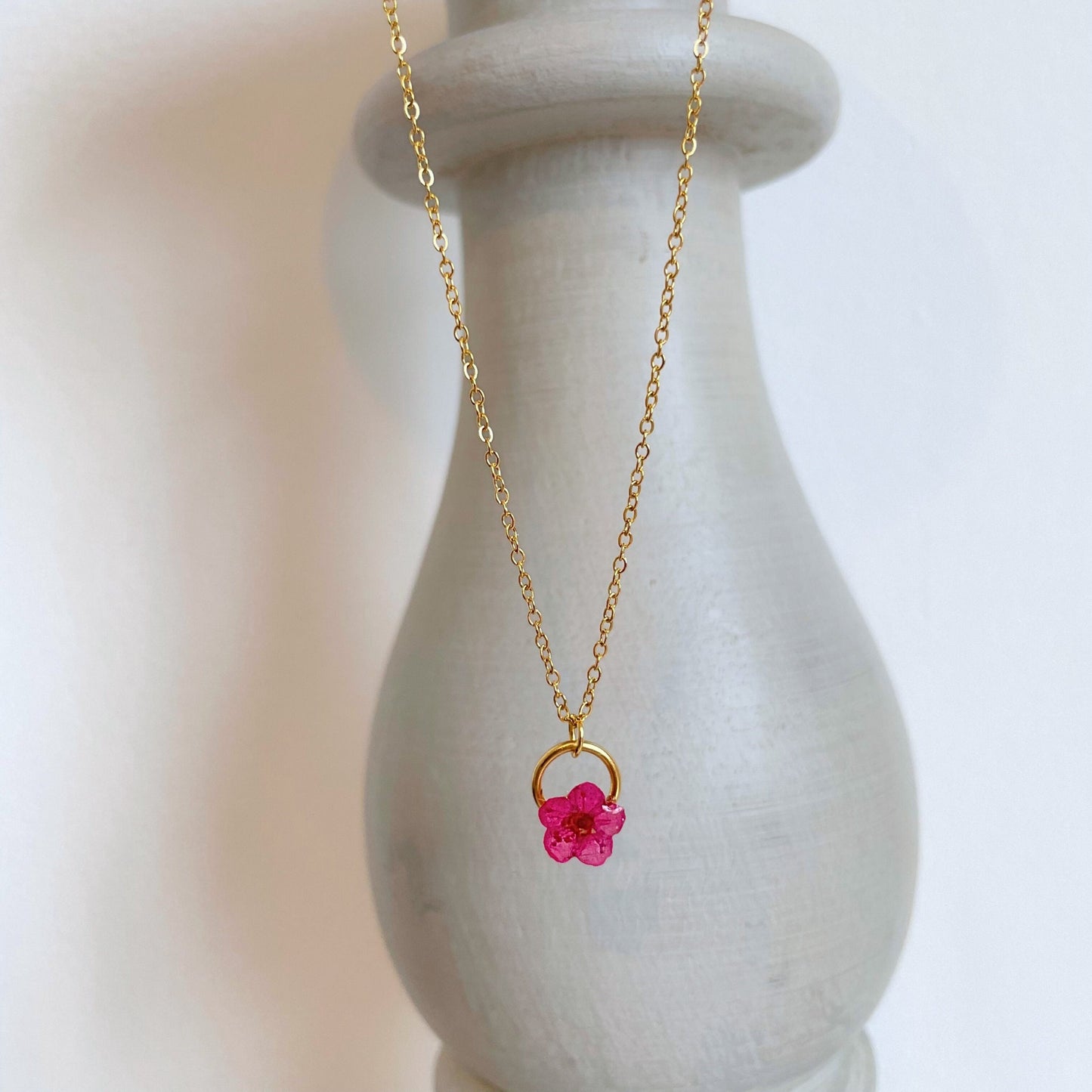 Cherry Red Blossom Charm Necklace