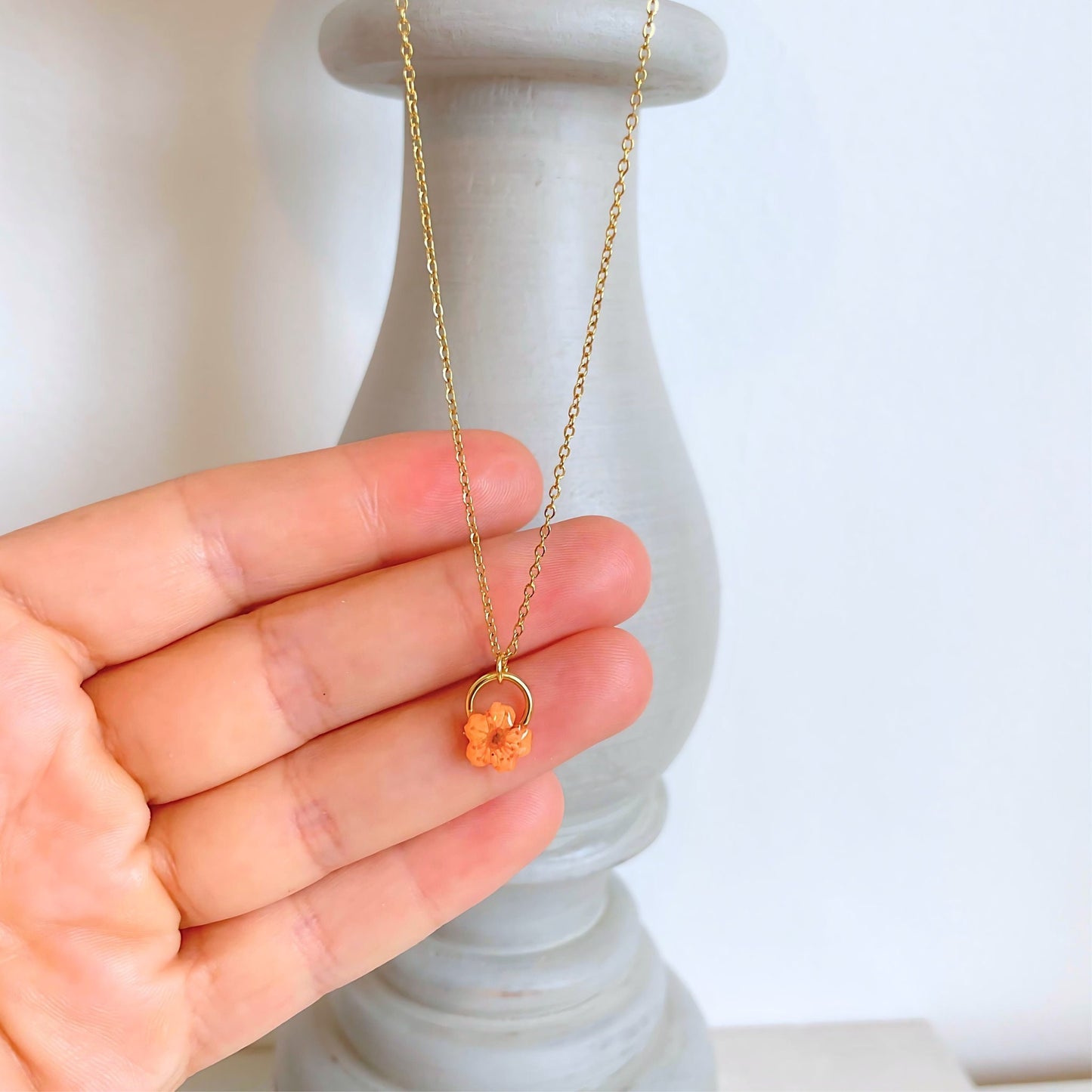 Orange Blossom Charm Necklace