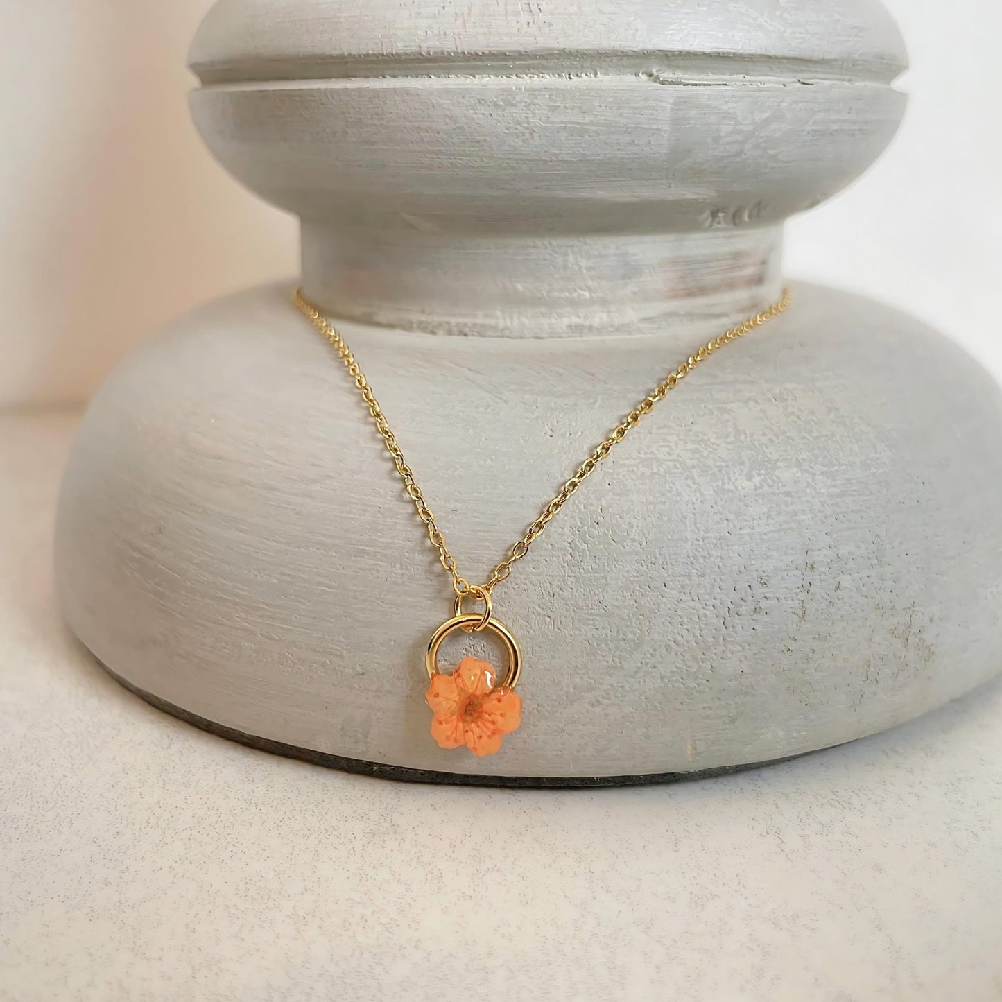 Orange Blossom Charm Necklace