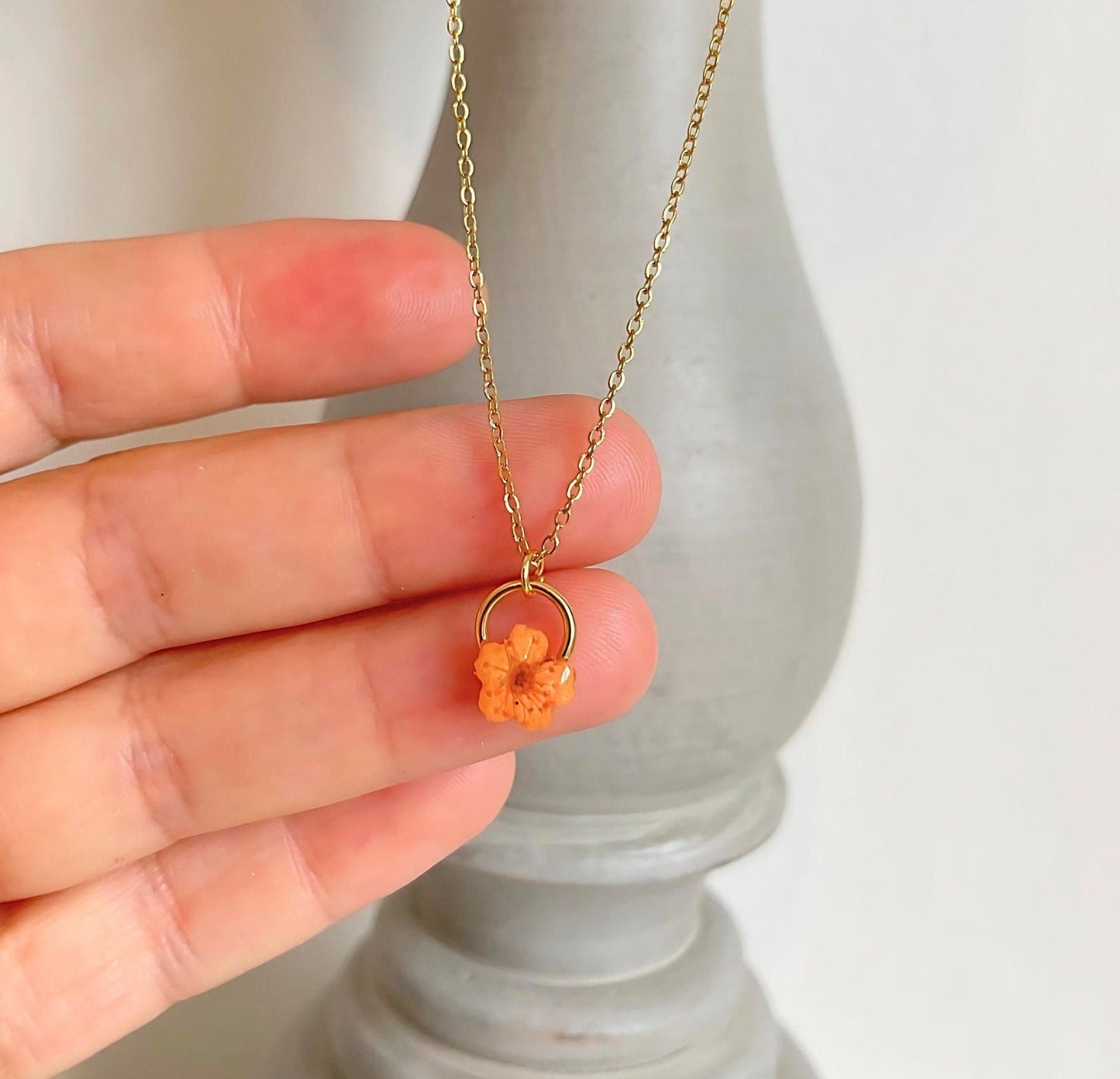 Orange Blossom Charm Necklace