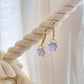 Tiny Forget Me Not Flower Charm Huggie Earrings
