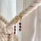 Garnet Gemstone Charm Hoop Earrings