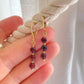 Garnet Gemstone Charm Hoop Earrings