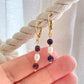 Red Garnet Gemstone Charm Huggie Earrings