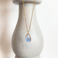 Real Forget Me Not Flower Teardrop Necklace