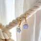 Tiny Forget Me Not Flower Charm Huggie Earrings