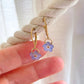 Tiny Forget Me Not Flower Charm Huggie Earrings