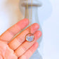Forget Me Not Flower Shell Circle Pendant Necklace