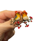 Robin Red Brest Bird Tree Branch Gold BroocH Pin