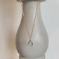 Forget Me Not Flower Teardrop Charm Necklace