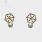Minimalist Pearl Hexagon Geometric Earrings