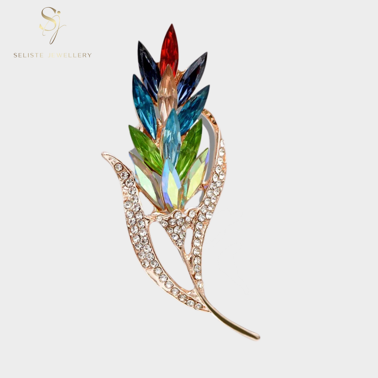 Wheat-Ear Flower Gold Pin Brooch