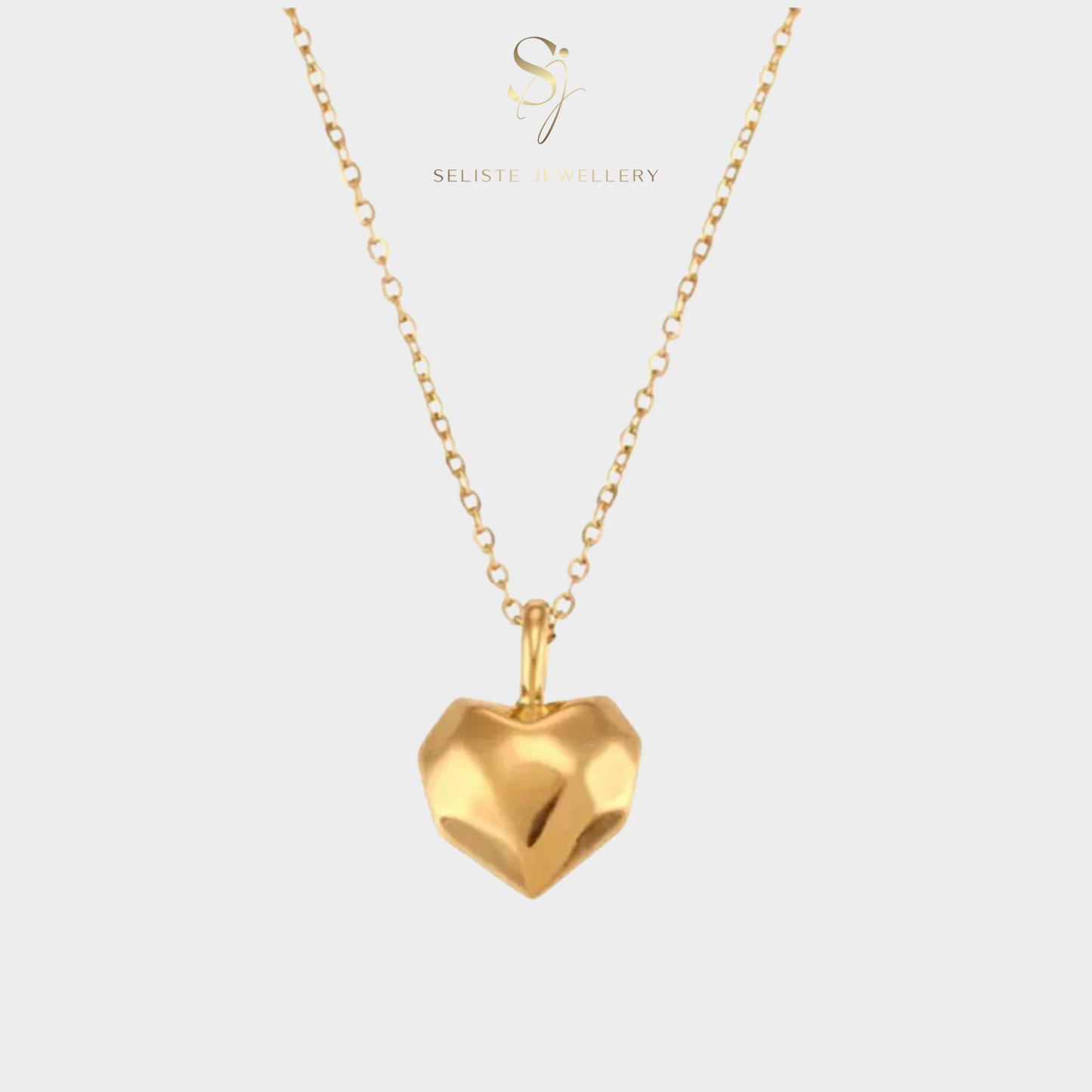 Hammered Heart Pendent Necklace