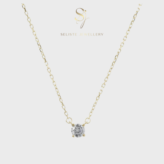 Minimalist Diamond Solitaire Necklace